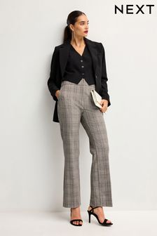Brown Check Shapewear Bootcut Trousers (869683) | AED136