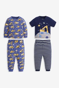 JoJo Maman Bébé 2-Pack Digger Jersey Pyjamas