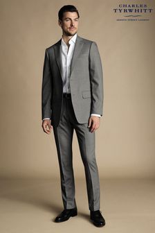 Charles Tyrwhitt Grey Slim Fit Sharkskin Ultimate Performance Suit (870056) | SGD 523