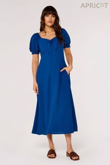 藍色 - Apricot Milkmaid領帶裝飾中長洋裝 (870109) | NT$1,730
