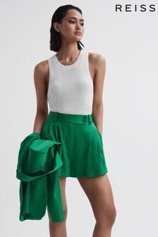 Reiss Green Sofie Mid Rise Tailored Shorts (870198) | 196 €