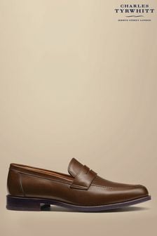 Charles Tyrwhitt Brown Leather Saddle Loafers (870227) | 742 QAR