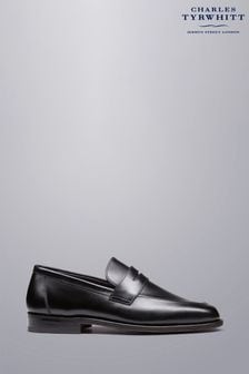 Charles Tyrwhitt Black Leather Saddle Loafers (870240) | 742 QAR