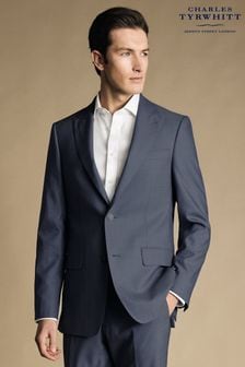 Charles Tyrwhitt Blue Slim Fit Sharkskin Ultimate Performance Suit (870291) | SGD 523
