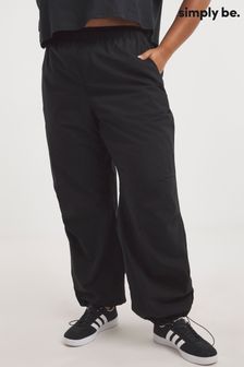 Simply Be Black Parachute Cargo Trousers (870407) | €18