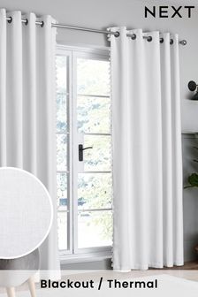 White Textured Tassel Edge Eyelet Curtains (870579) | 32 € - 66 €