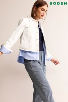 Boden White Rigid Denim Jacket (870604) | $146