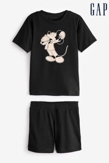 Gap Black Disney Mickey Mouse Short Sleeve Pyjama Set (4-13yrs) (870626) | €40