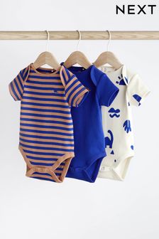 Cobalt Blue Dino Baby Bodysuits 3 Pack (870631) | €14 - €17