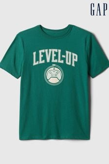 Verde Gamer - Tricou cu logo Gap și Mânecă scurtă Tricou la baza gâtului grafic (4-13ani) (870689) | 60 LEI