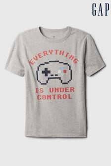 Grau/Gamer - Gap Kurzärmeliges Rundhals-T-Shirt mit Grafik (4-13yrs) (870765) | 16 €
