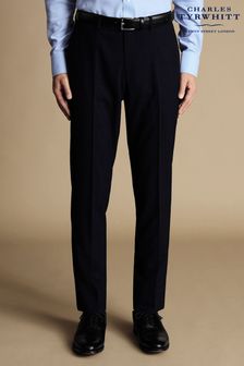 Charles Tyrwhitt Blue Slim-Fit Prince of Wales Ultimate Performance Suit Trousers (871003) | SGD 252