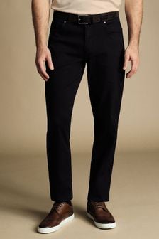 Ciemnoniebieski - Charles Tyrwhitt Twill Slim Fit 5 Pocket Jeans (871022) | 505 zł