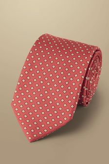 Charles Tyrwhitt Pink Mini Medallion Print Silk Tie (871026) | €44