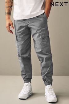 Light Blue Grey Regular Fit Stretch Utility Cargo Trousers (871124) | $56