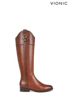 Vionic Leather Phillipa Knee High Brown Boots