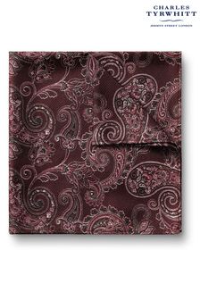 Charles Tyrwhitt Red Paisley Print Silk Pocket Square (871160) | OMR13