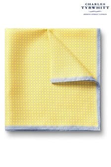 Charles Tyrwhitt Yellow Mini Floral Print Silk Pocket Square (871199) | AED139