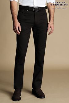 Черный - Саржевые джинсы зауженного кроя с 5 карманами Charles Tyrwhitt (871289) | €106