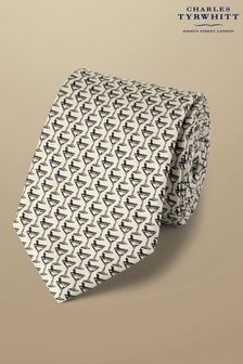 Charles Tyrwhitt Natural Hare Print Silk Tie (871324) | OMR18