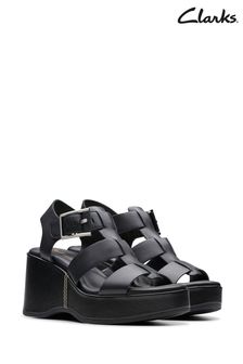 Clarks Black Leather Manon Cove Sandals (871529) | €129