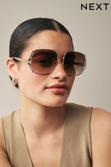Rose Gold Sparkle Frame Square Sunglasses (871549) | HK$170