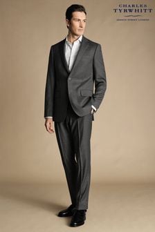 Charles Tyrwhitt Grey Slim Fit Italian Luxury Suit: Trousers (871581) | OMR88