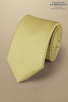 Желтый - Маленький шелковый галстук с цветочным принтом и узором Charles Tyrwhitt (871709) | €46