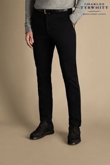 Charles Tyrwhitt Black Classic Fit Ultimate non-iron Chino Trousers (871738) | SGD 155