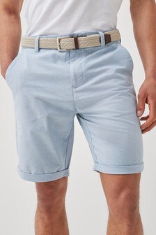 Belted Oxford Chino Shorts