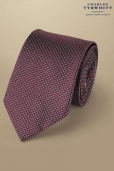 أحمر - ربطة عنق صغيرة من الحرير المضاد للبقع بتصميم نقوش وورود من Charles Tyrwhitt (871794) | 18 ر.ع