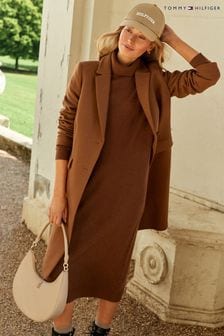 Tommy Hilfiger Cashmere Blend Roll Neck Brown Dress (871919) | €150