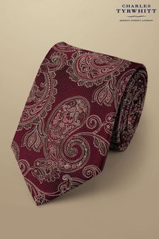 Красный - шелковый галстук с узором пейсли Charles Tyrwhitt (872039) | €69