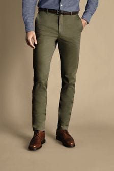 Charles Tyrwhitt Green Classic Fit Ultimate non-iron Chino Trousers (872300) | 445 QAR
