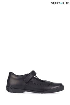 Start-Rite Black Leapfrog Leather Narrow Fit School Shoes (872332) | OMR24