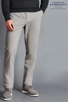 Charles Tyrwhitt Grey Slim Fit Ultimate Non-Iron Chino Trousers (872473) | SGD 155