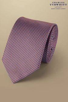 Розовый - Маленький шелковый галстук с цветочным принтом и узором Charles Tyrwhitt (872629) | €46