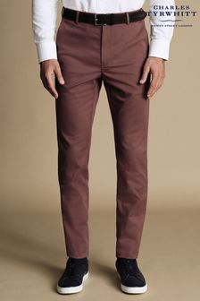 Charles Tyrwhitt Brown Slim Fit Ultimate non-iron Chino Trousers (872663) | 396 QAR