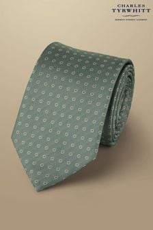 Charles Tyrwhitt Green Spot Silk Stain Resist Pattern Tie (872822) | OMR18