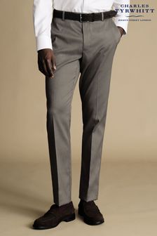 Charles Tyrwhitt Grey Chrome Classic Fit Smart Texture Trousers (872849) | OMR41