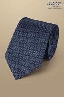 أزرق - ربطة عنق صغيرة من الحرير المضاد للبقع بتصميم نقوش وورود من Charles Tyrwhitt (872882) | 18 ر.ع