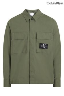 Calvin Klein Green Logo Utility Overshirt (872935) | SGD 213