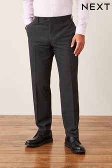 Charcoal Grey Wool Mix Textured Suit Trousers (872949) | SGD 88