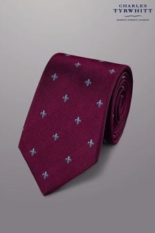 Charles Tyrwhitt Purple Fleur De Lys Silk Stain Resist Tie (873036) | SGD 68