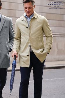 Бежевый - Charles Tyrwhitt классический непромокаемая хлопковая куртка-дождевик (873038) | €247