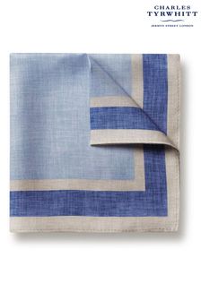 Charles Tyrwhitt Blue Border Print Silk Pocket Square (873111) | kr460