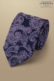Cravată de mătase cu imprimeu paisley Charles Tyrwhitt lavandă (873176) | 298 LEI