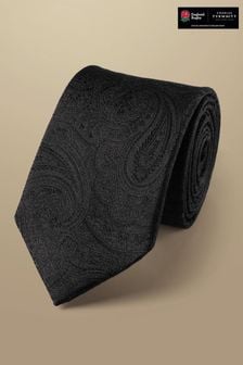 أسود - رابطة عنق حرير مزركشة بيزلي من Charles Tyrwhitt (873233) | 26 ر.ع