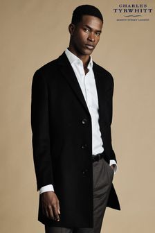 Charles Tyrwhitt Black Pure Wool Overcoat (873339) | 1,386 QAR