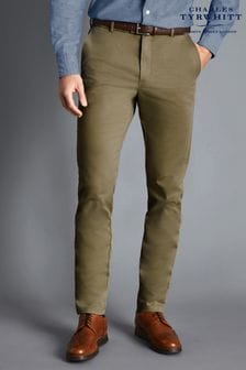 Зеленый - Charles Tyrwhitt узкие брюки чинос без застежки Ultimate (873362) | €106
